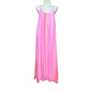 Aura Slip Maxi Dress Pink Large